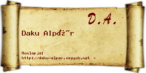 Daku Alpár névjegykártya